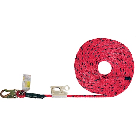 SUPER ANCHOR SAFETY 30ft Deluxe 5/8" 12-Strand Lifeline w/Snaphook +No. 4015-M Integral Adjuster. Retail Box 4035-30M
